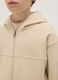 Beige hoodie for boys in pure cotton, oversized fit with hood and zip_2
