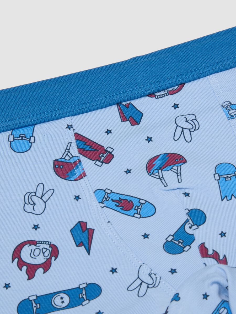 Tripack di boxer midi multicolor in cotone organico elasticizzato con fantasia_3