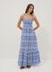 Blaues Maxikleid aus reiner Baumwolle mit Bindetr&auml;gern_0