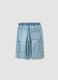 Boys' light blue baggy denim shorts in cotton blend, regular fit_4