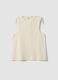 Beige pure cotton top with shoulder ties_4