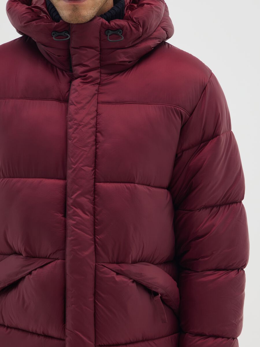 Burgundy The Iconic Puffer Jacket with Adjustable Hood_4