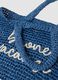 Blue beach bag in pure woven paper fabric_2