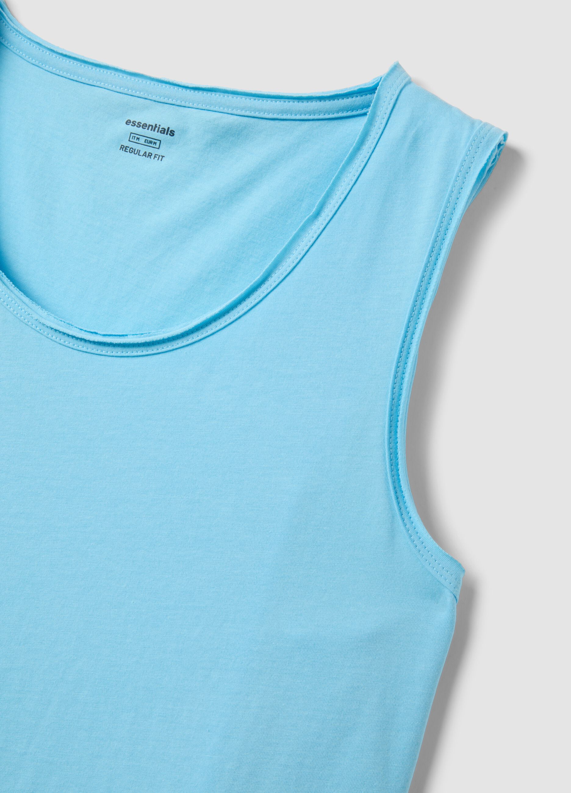 Light Blue Pure Cotton Vest Top