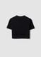 Girls&rsquo; cropped black pure cotton T-shirt with embellished stars_1