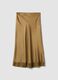 Yellow viscose-blend skirt with lace_4