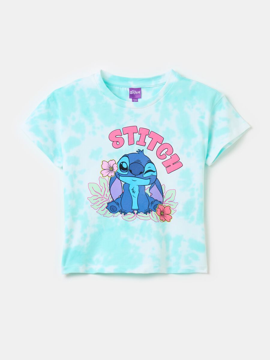 T-shirt Tie Dye con stampa Stitch_0