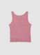 Pink ribbed cotton and viscose blend henley vest_1