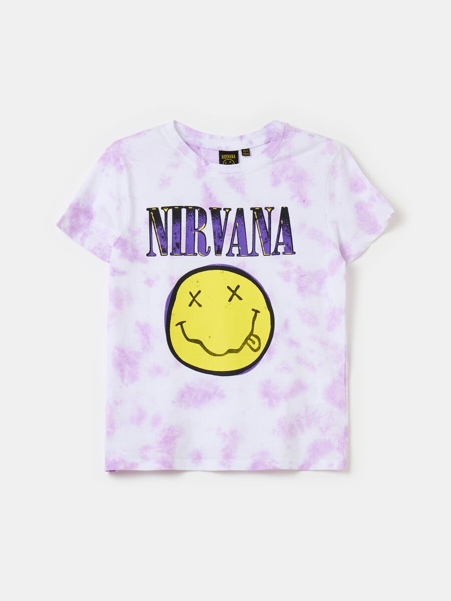 T-shirt Tie Dye con stampa Nirvana_0
