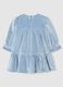 Baby girl velour blue regular fit dress with embroidered heart_1