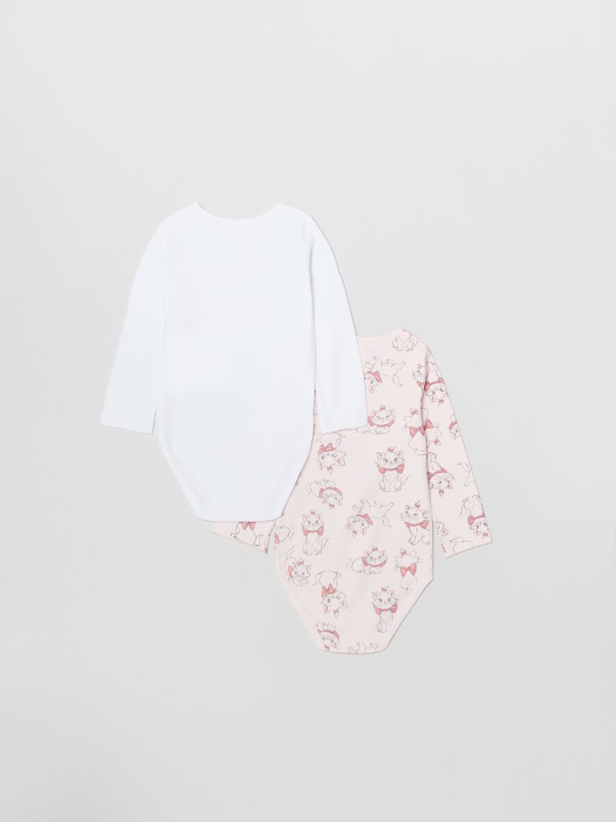 Two-pack cotton bodysuits with Marie print_1
