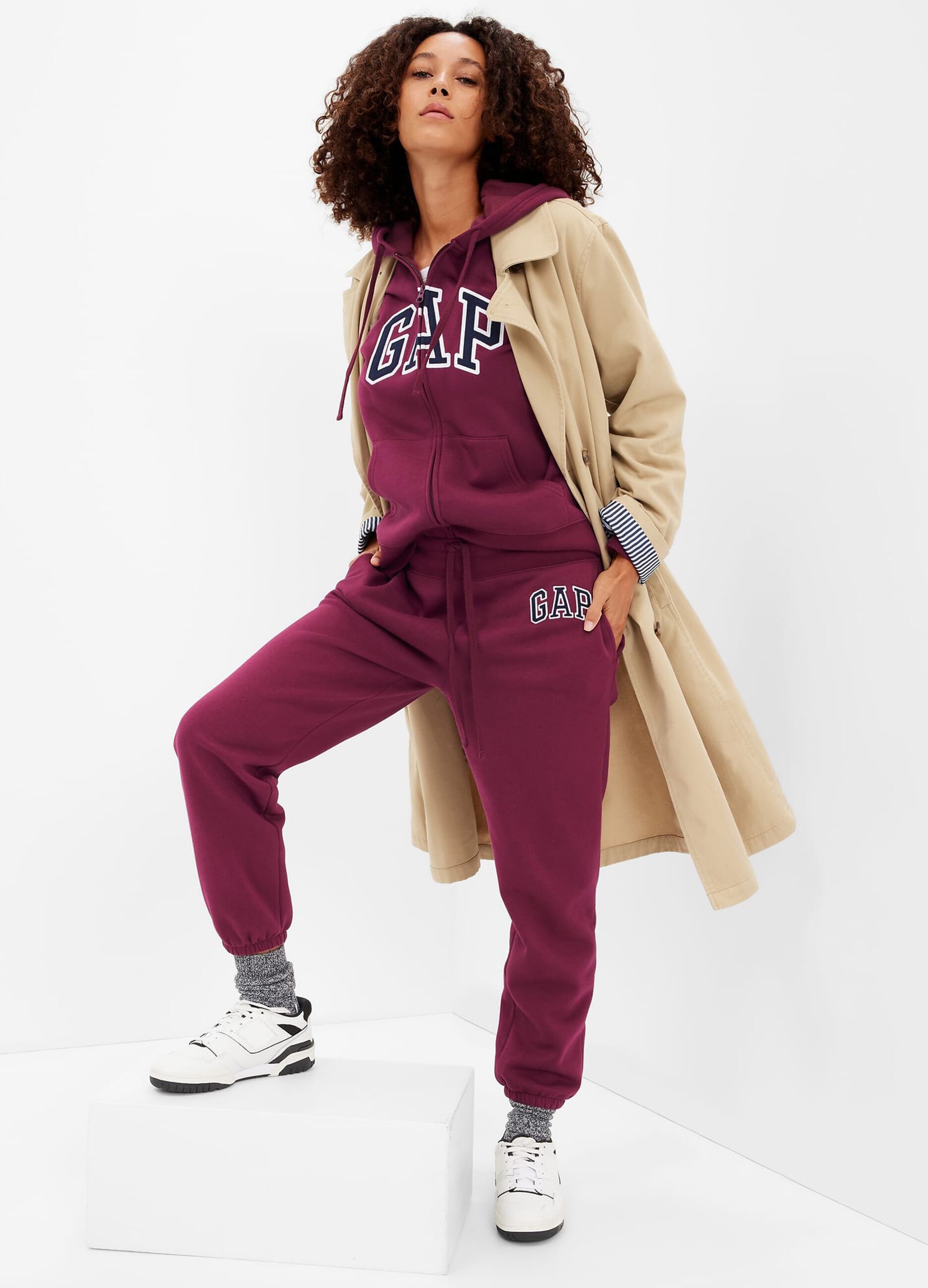 Fleece joggers with logo embroidery