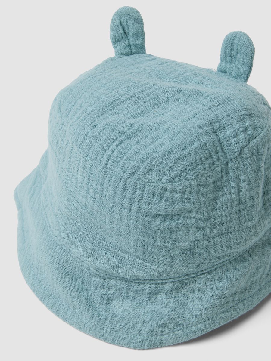 Chapeau bleu clair pour b&eacute;b&eacute; en pur coton_1