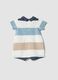 Newborn romper in pure cotton with multicoloured stripes_1