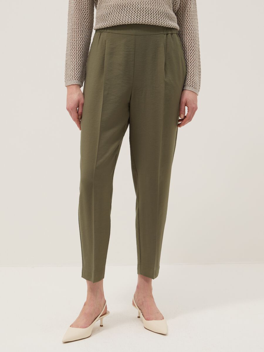 Green Viscose Blend Trousers Regular Fit_1