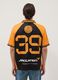 Black and orange oversized McLaren logo polo shirt_3