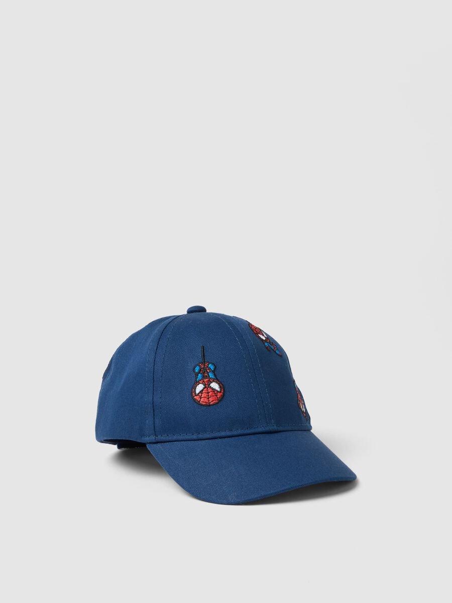 Blue pure cotton baseball cap for kids with Spider-Man_0