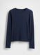 Blue long-sleeve shirt in stretch cotton and modal_3