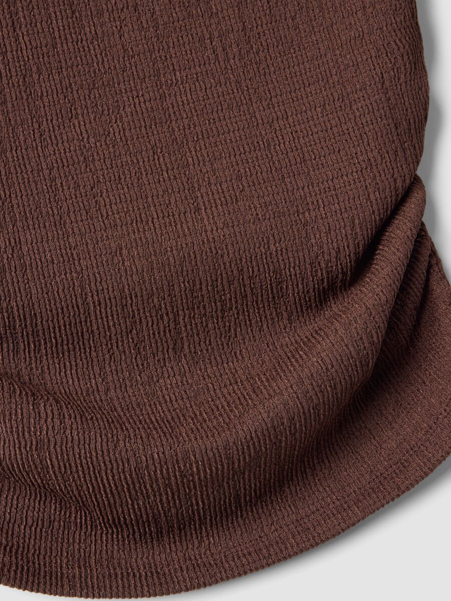 Brown stretch sleeveless top, regular fit_5