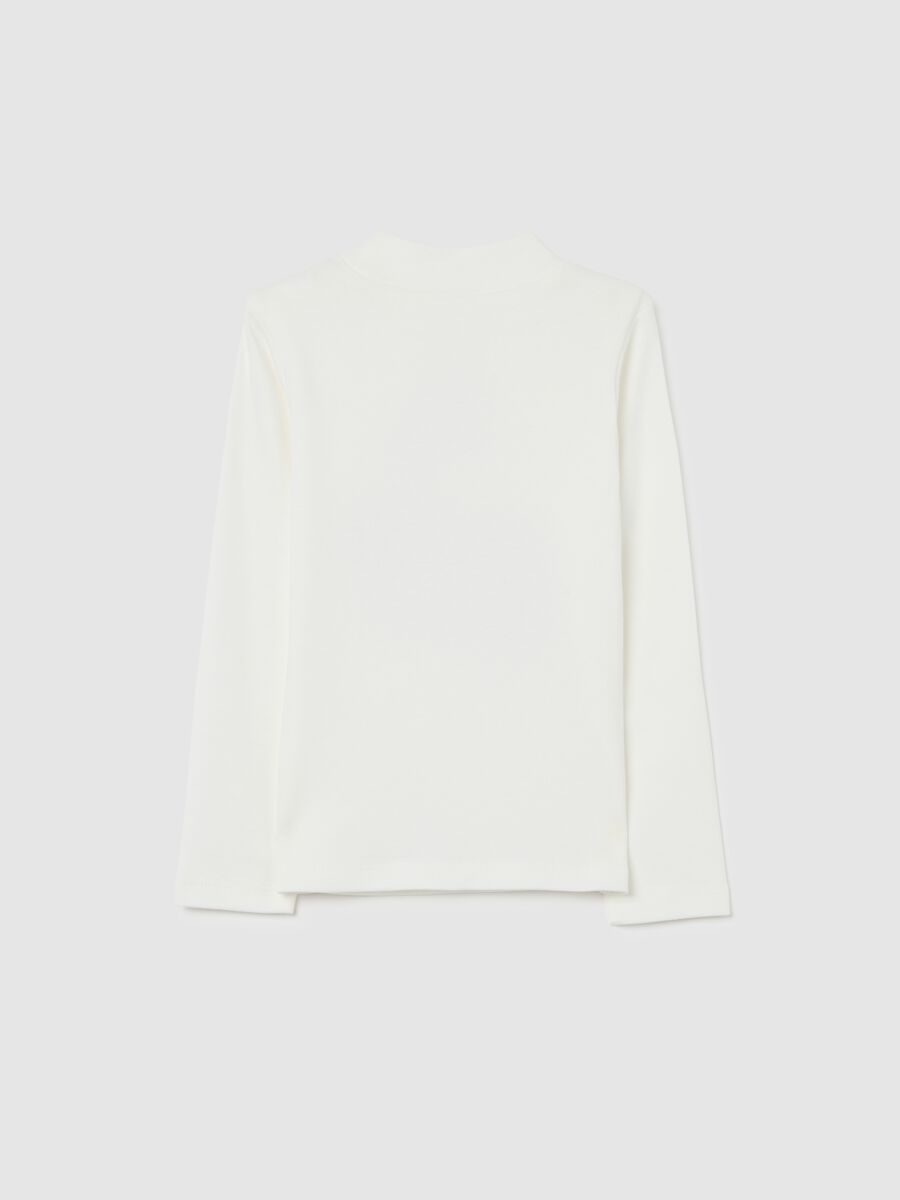 Girls' white regular fit pure cotton t-shirt with print_1