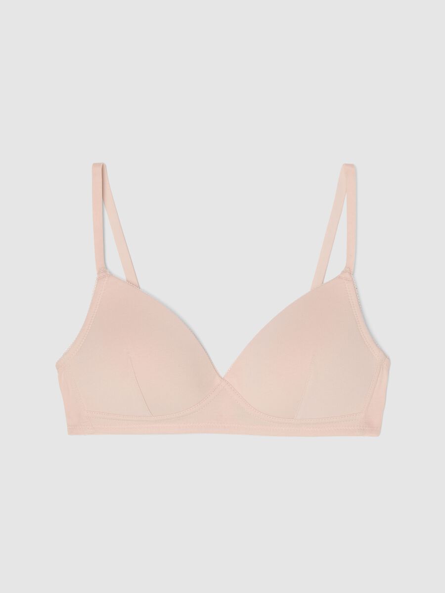 Pink Stretch Cotton Padded Bra_0
