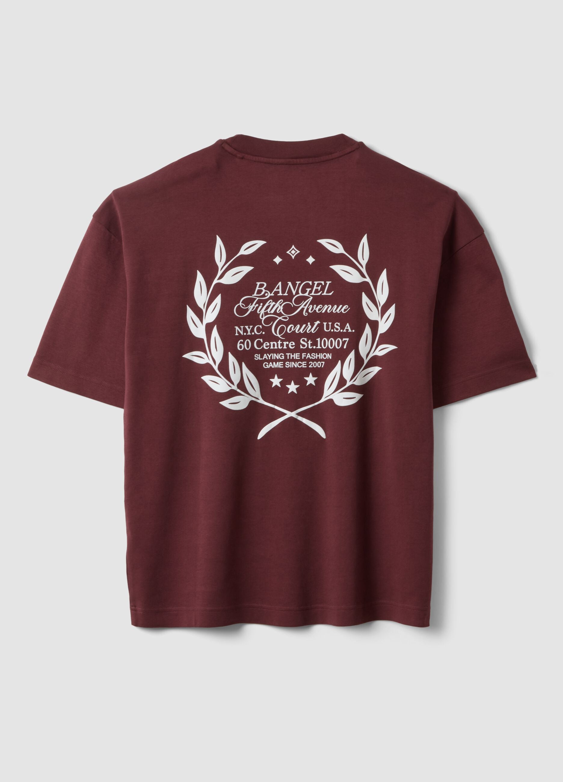 &Kappa;ό&kappa;&kappa;&iota;&nu;&omicron; cropped T-shirt &alpha;&pi;ό 100% &beta;&alpha;&mu;&beta;ά&kappa;&iota; &mu;&epsilon; &sigma;&tau;ά&mu;&pi;&alpha;, boxy fit