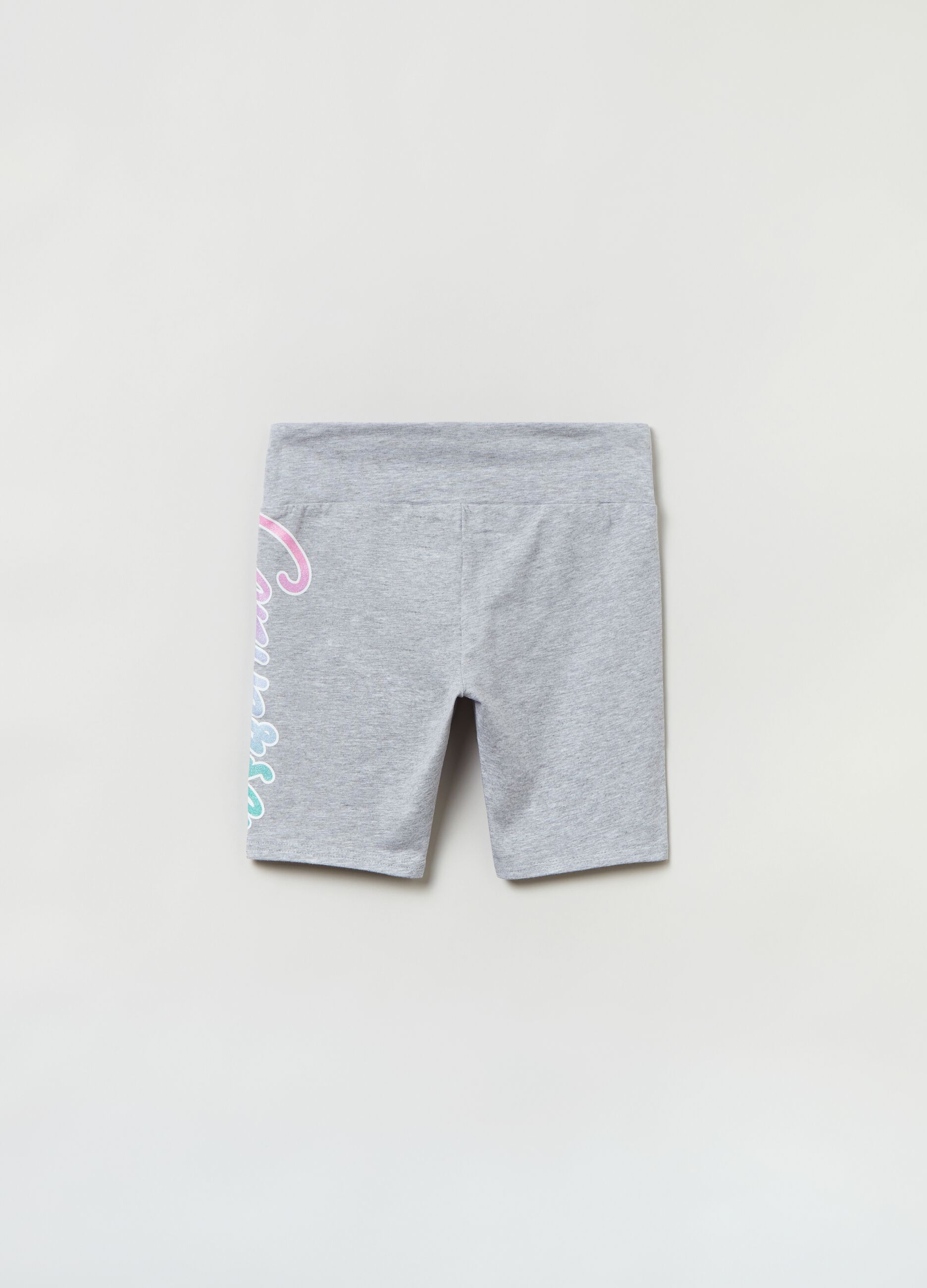 Shorts with glitter signature print