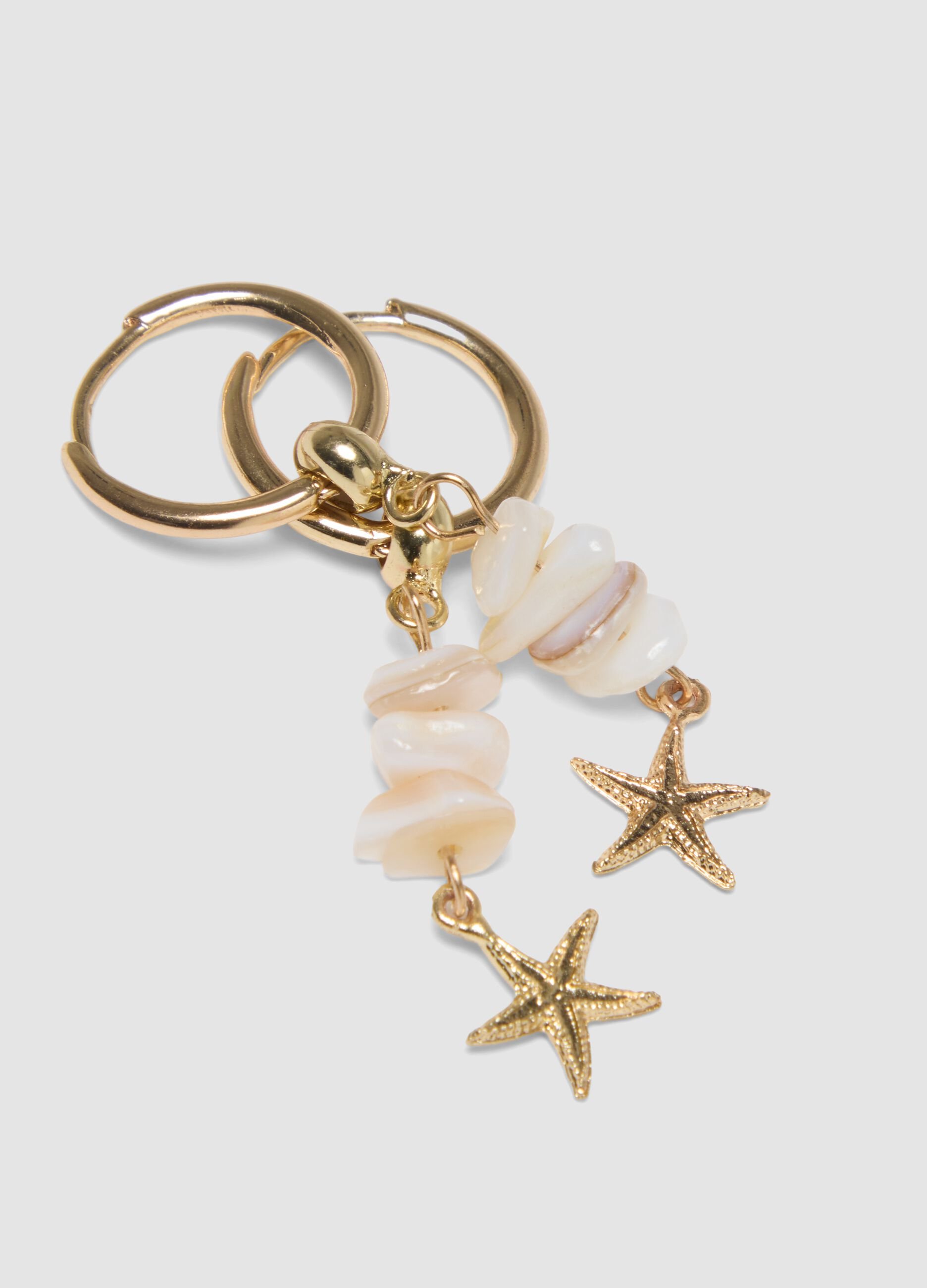 Gold-tone earrings with starfish charm