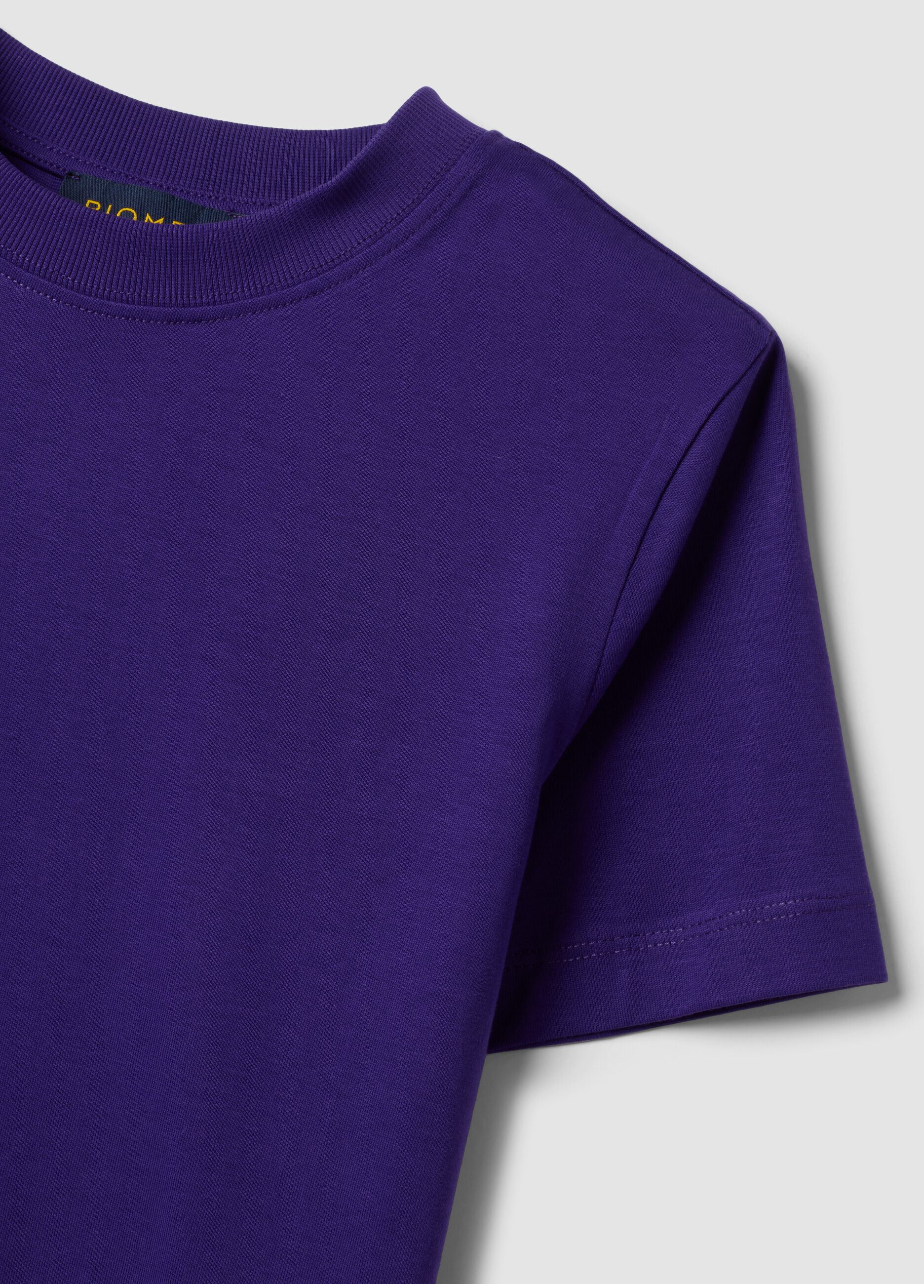 Purple crew-neck Supima cotton T-shirt, regular fit