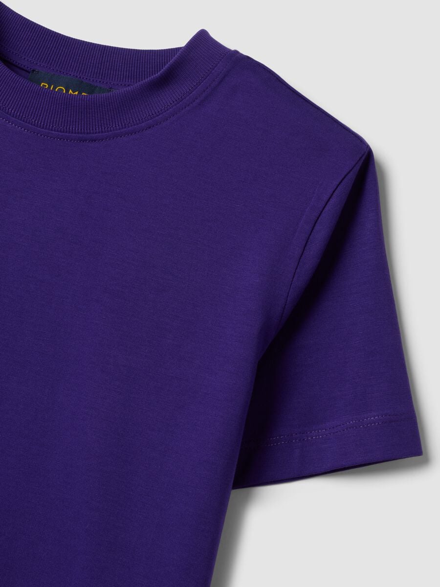 Purple crew-neck Supima cotton T-shirt, regular fit_2