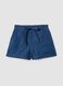 Blue pure cotton denim shorts with elasticated waist, regular fit_0