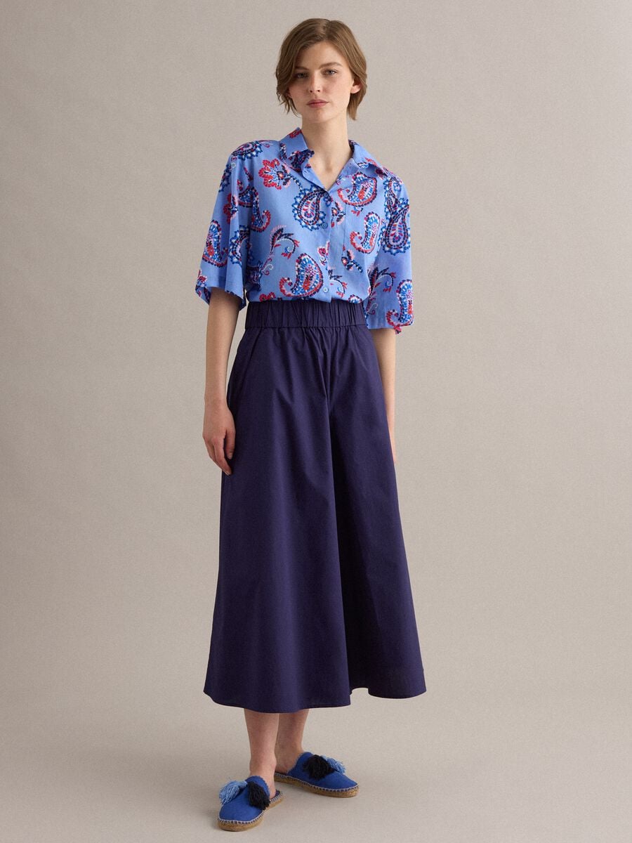 Mehrfarbiges Hemd aus reiner Baumwolle mit Muster und Oversize-Fit_2