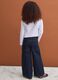 Jeans azuis de algod&atilde;o puro de corte direito com bordados florais para menina_1