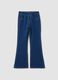 Jeggings blu flare in cotone elasticizzato per bambina_0
