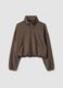 Full-zip verde corta in tessuto soft-touch con collo rialzato ALTAVIA STUDIO_5
