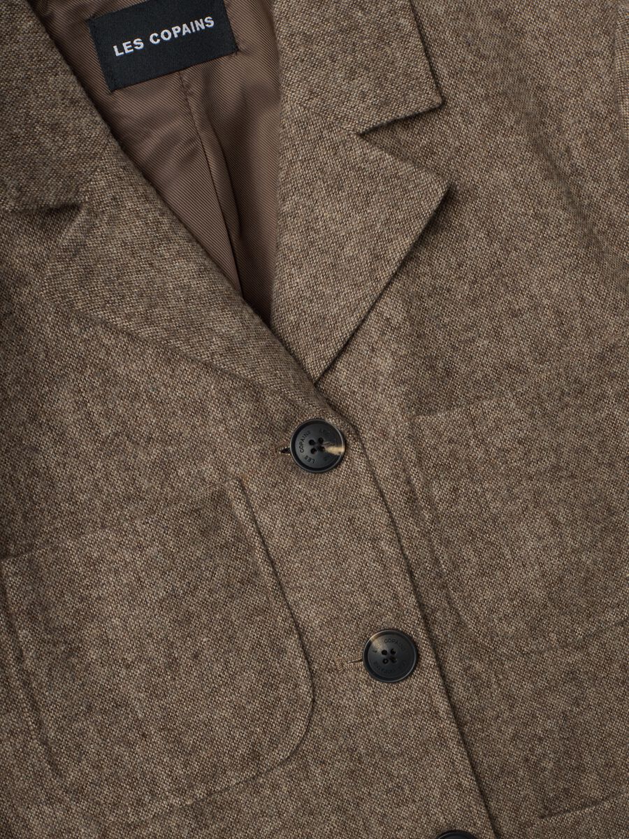 Brown wool-blend blazer with classic lapel_1