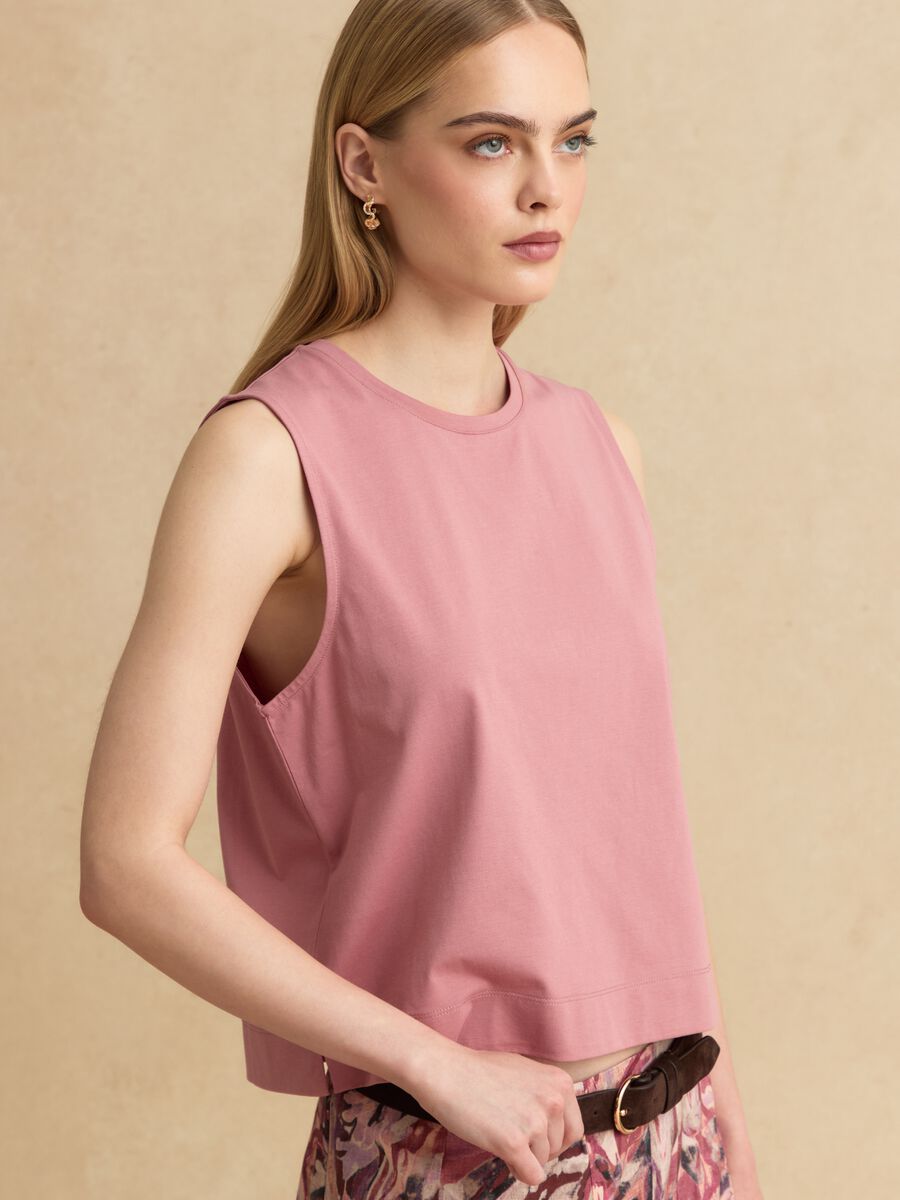 Rosa Tanktop aus Baumwollmix_0