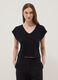 Blaues T-Shirt aus reiner Baumwolle mit V-Ausschnitt_2