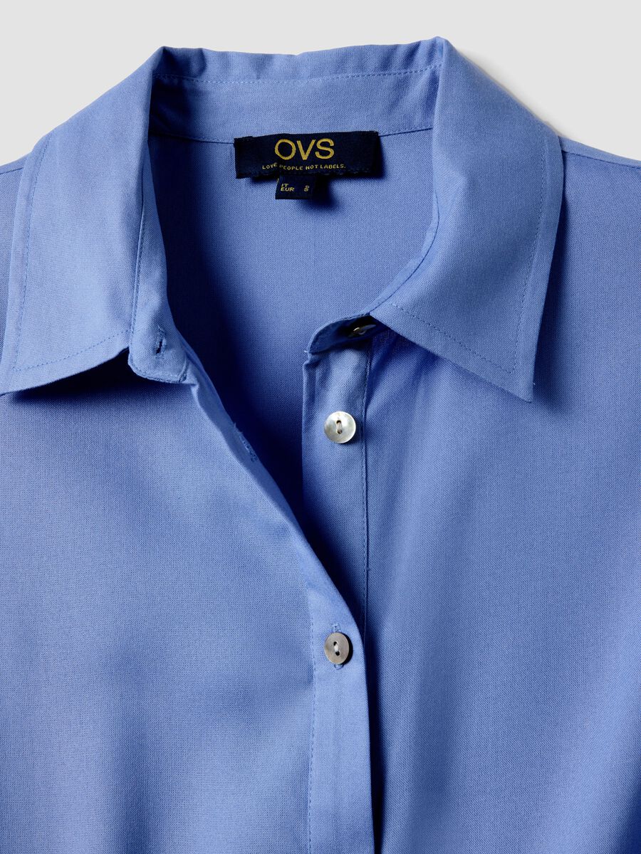 Blue pure viscose dress with regular fit and belt_5