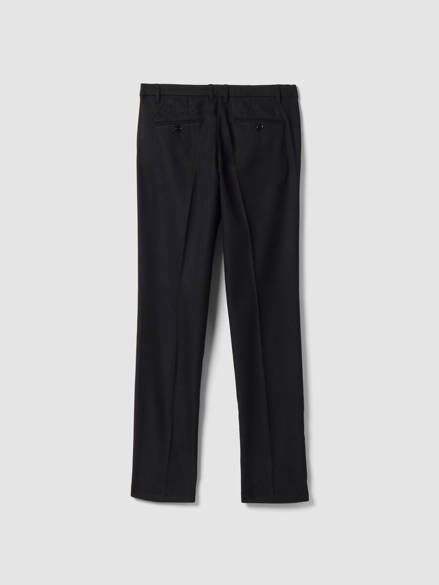 Schwarze Slim-Fit-Chinohose aus elastischer Viskose_2