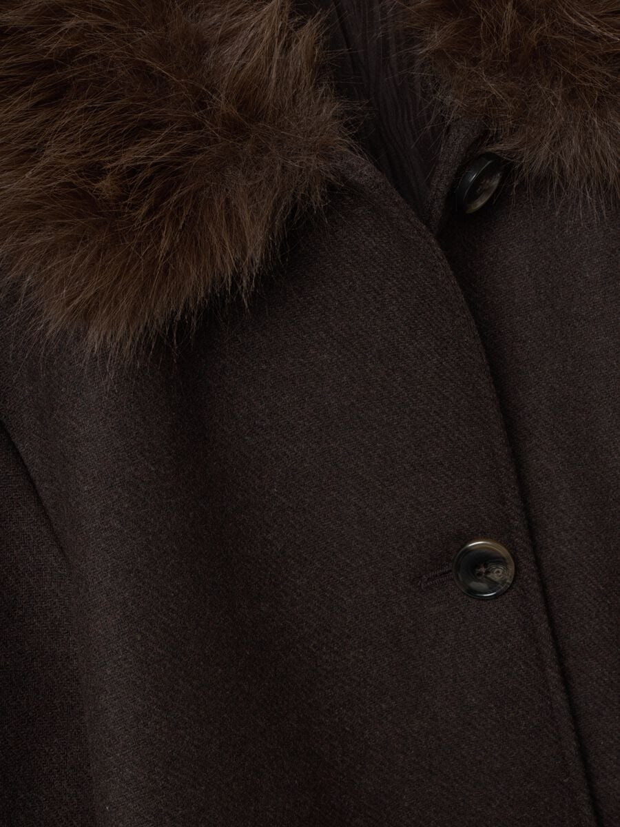 Dark brown wool- and viscose-blend coat, regular fit_1