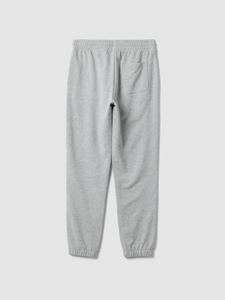 Grey cotton-blend joggers, regular fit_1