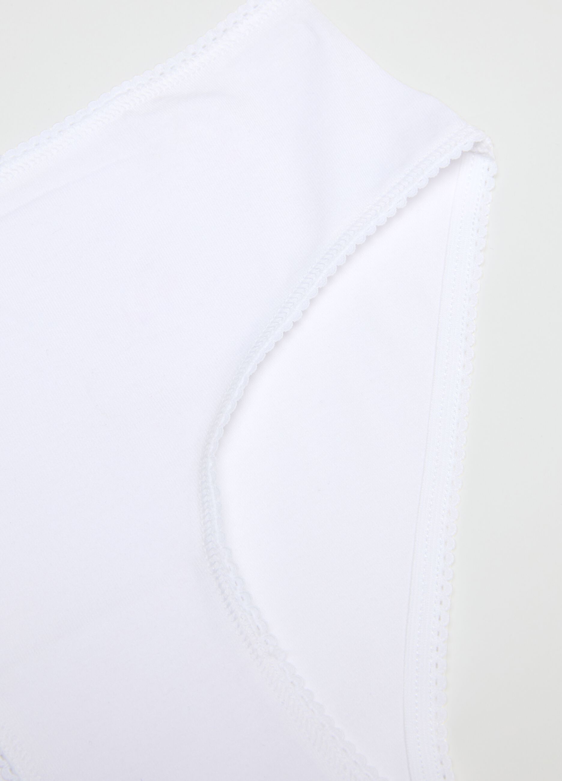 Girls' White Cotton Stretch Briefs - Regular Fit