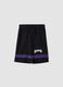 Children's black and purple regular fit shorts with Lakers print_3