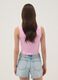 Pink cropped stretch-cotton tank top_3
