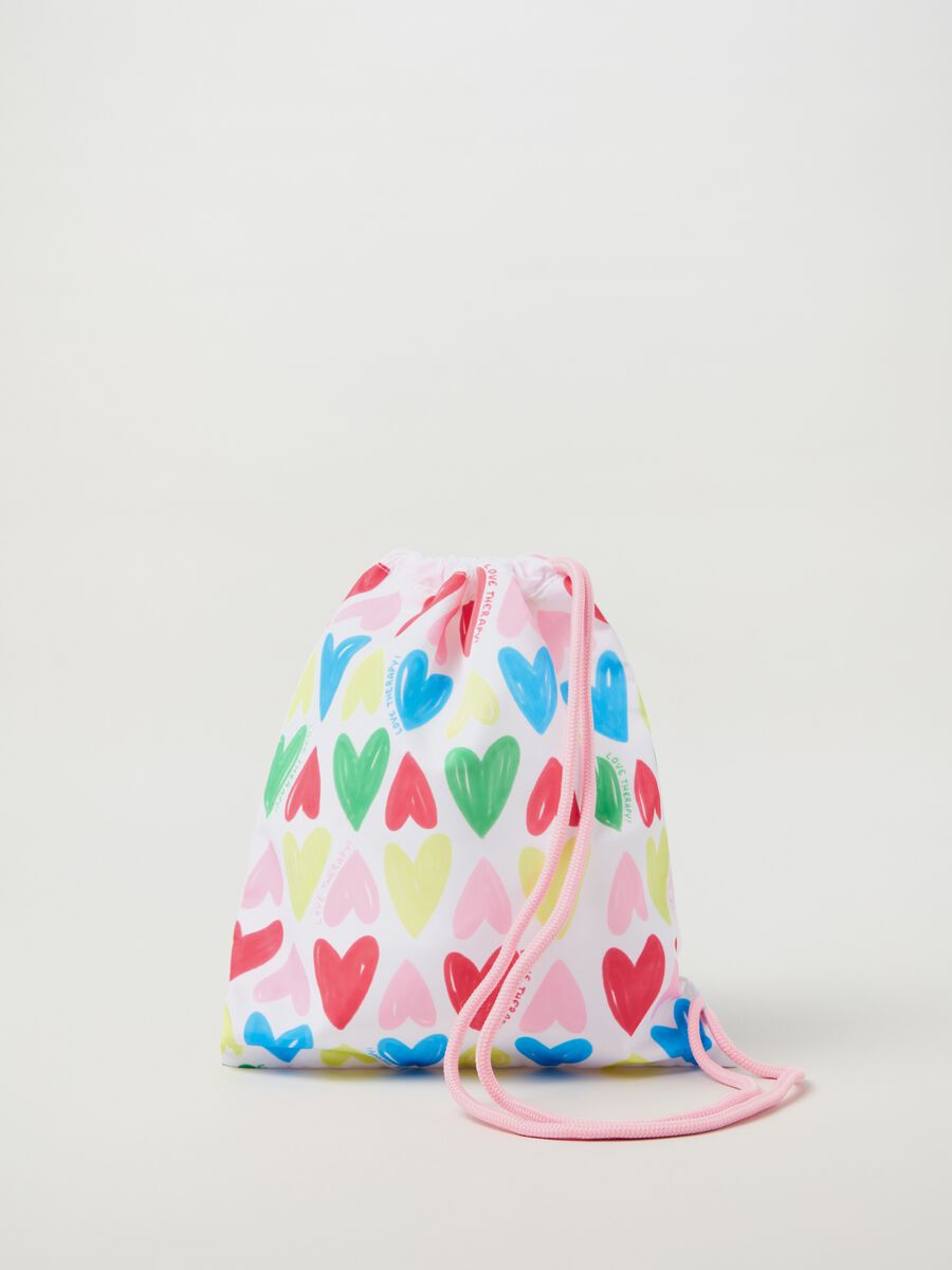 Drawstring backpack with heart print_0