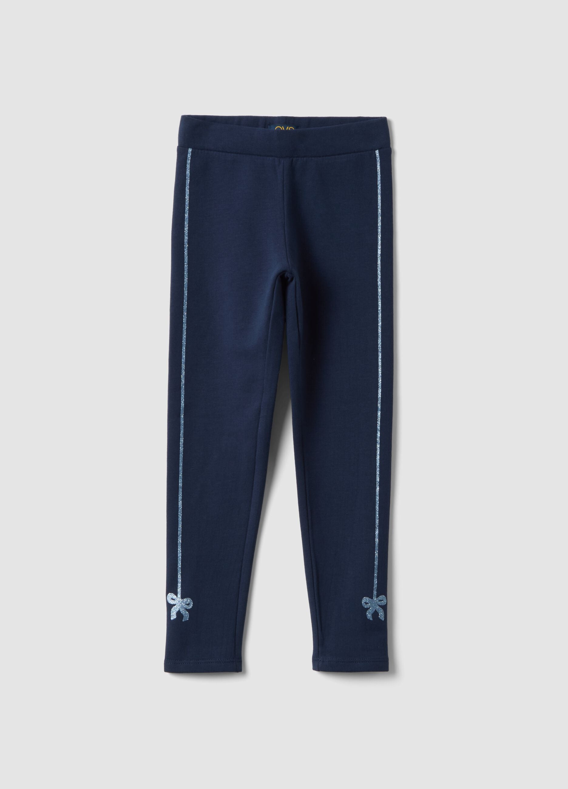 Blue skinny-fit stretch organic cotton leggings