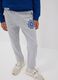 Grey pure cotton joggers with varsity print for boys_2
