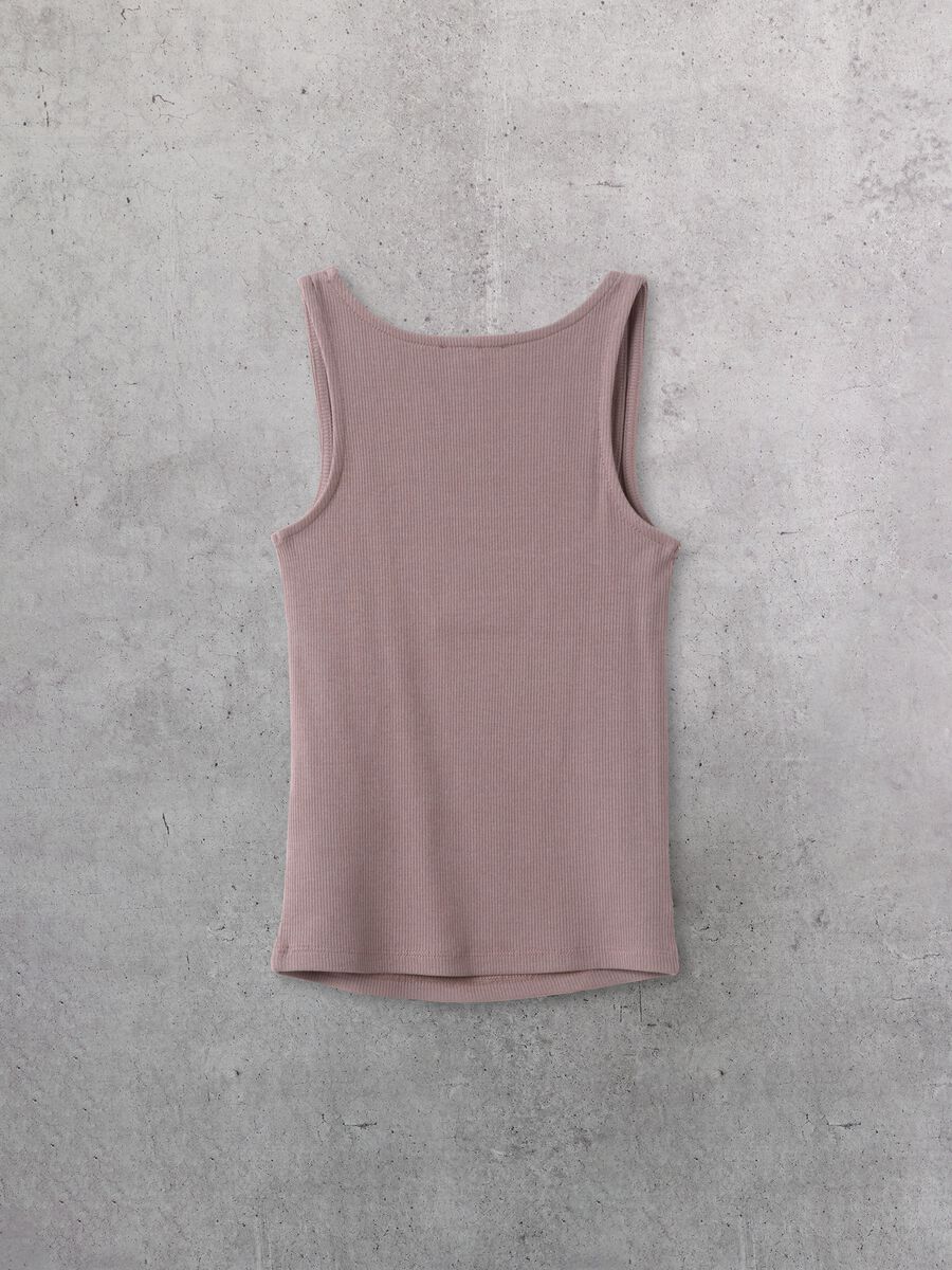 Top bez rukava s kvadratnim izrezom u mocha nijansi_5