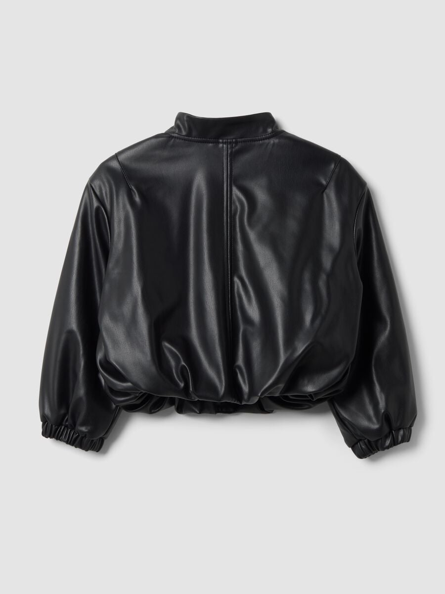 Black zip-up jacket, regular fit, for girls_1